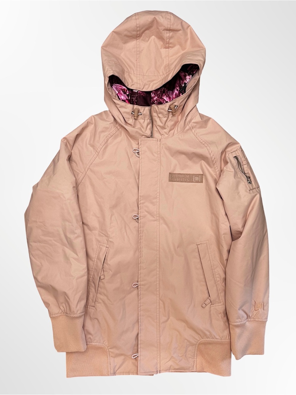 L1 Premium Goods Women’s Snowboard Jacket Pink Floral Crow Lining Small
